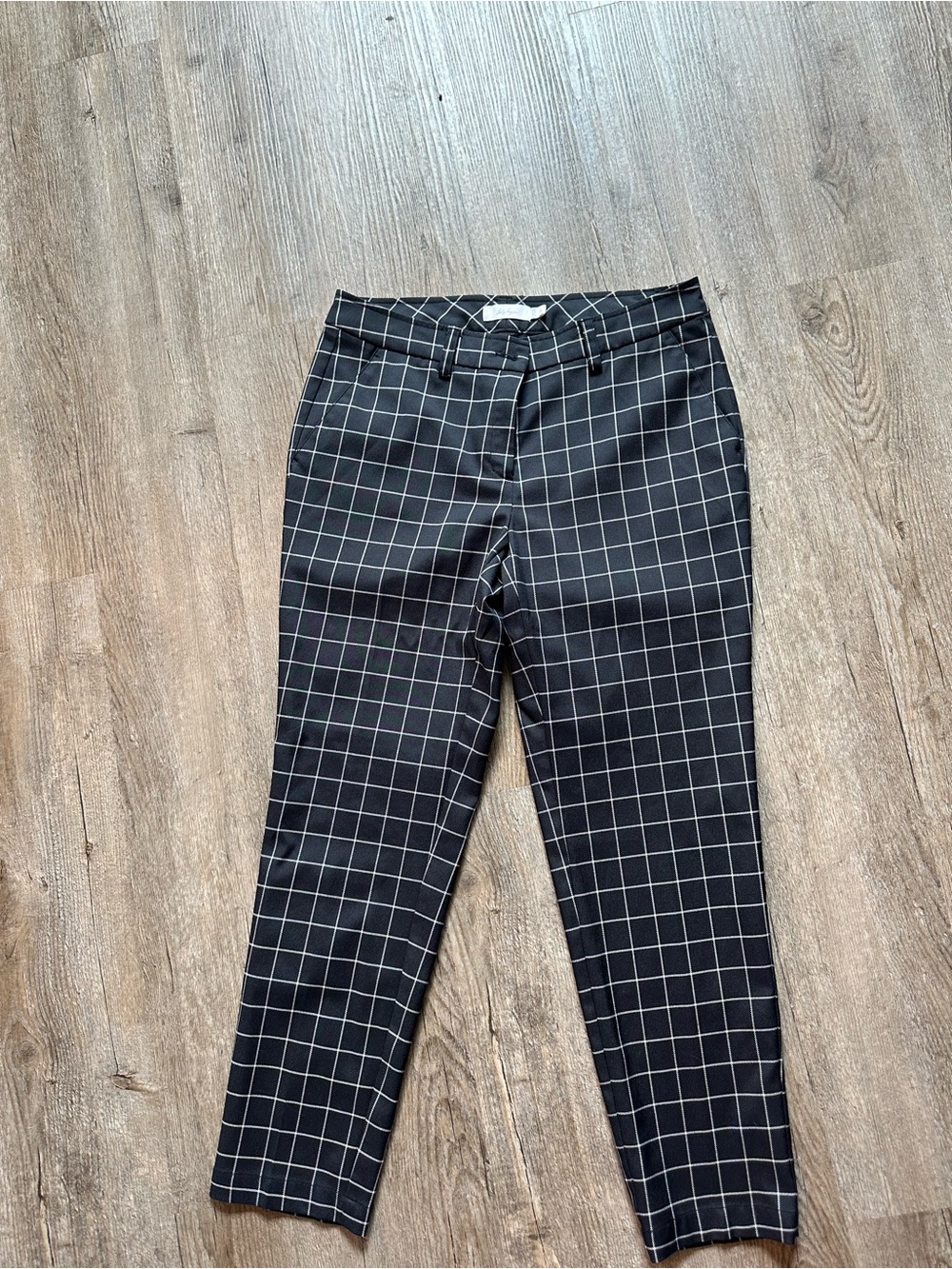 Lady Hagen Black Windowpane Business Casual Plaid indie Pants